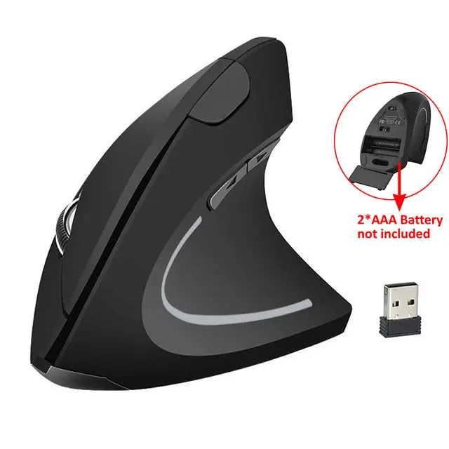 Vertical Wireless USB Mouse Ergonomic Rechargeable Portable
