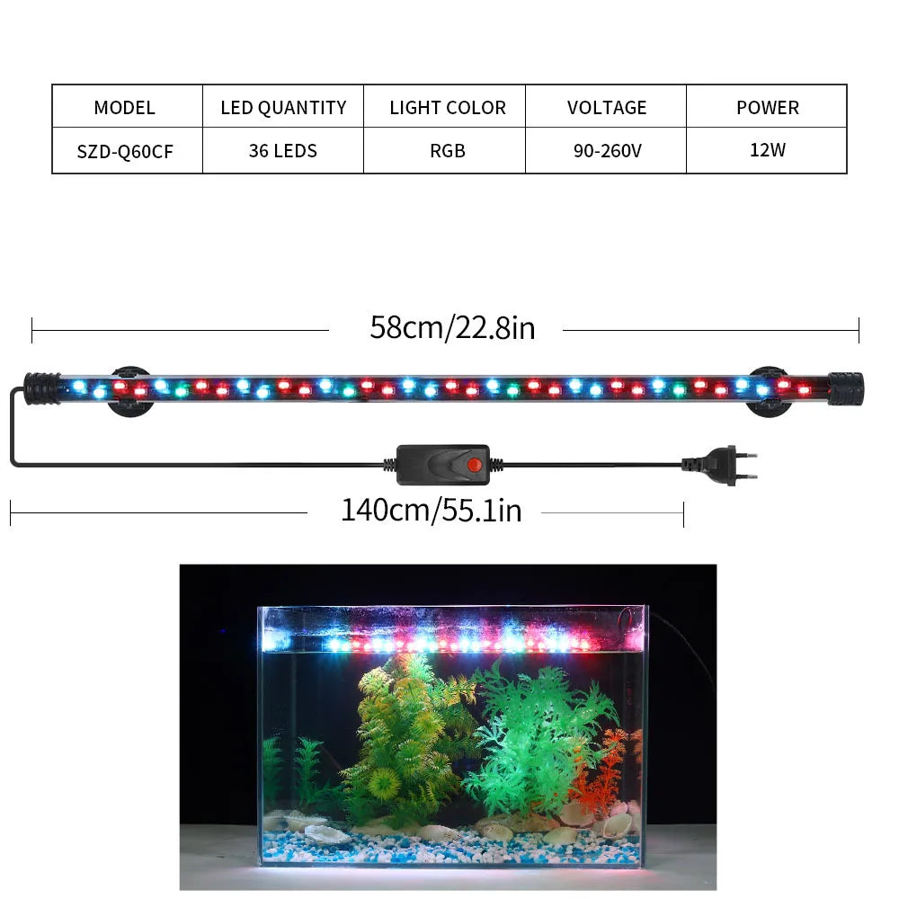 Waterproof Submersible Fish Tank Lamp