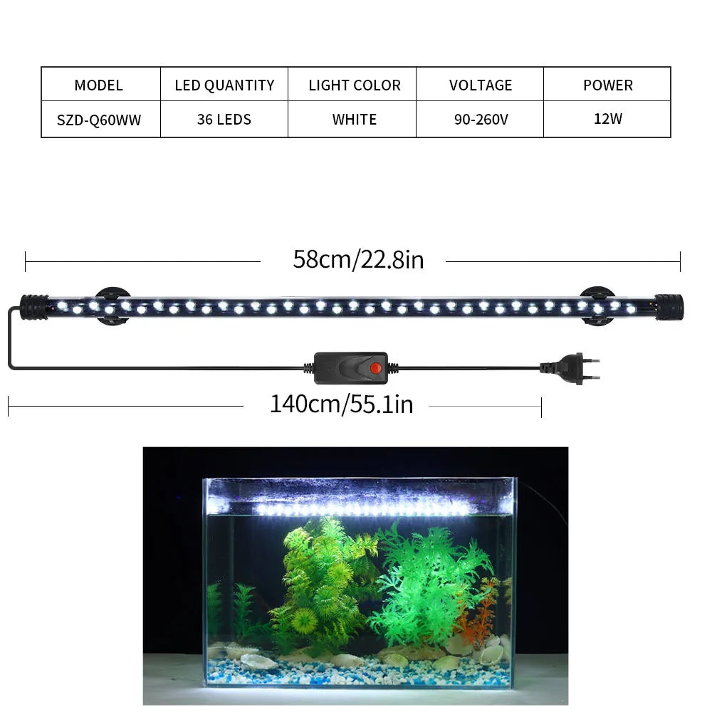 Waterproof Submersible Fish Tank Lamp