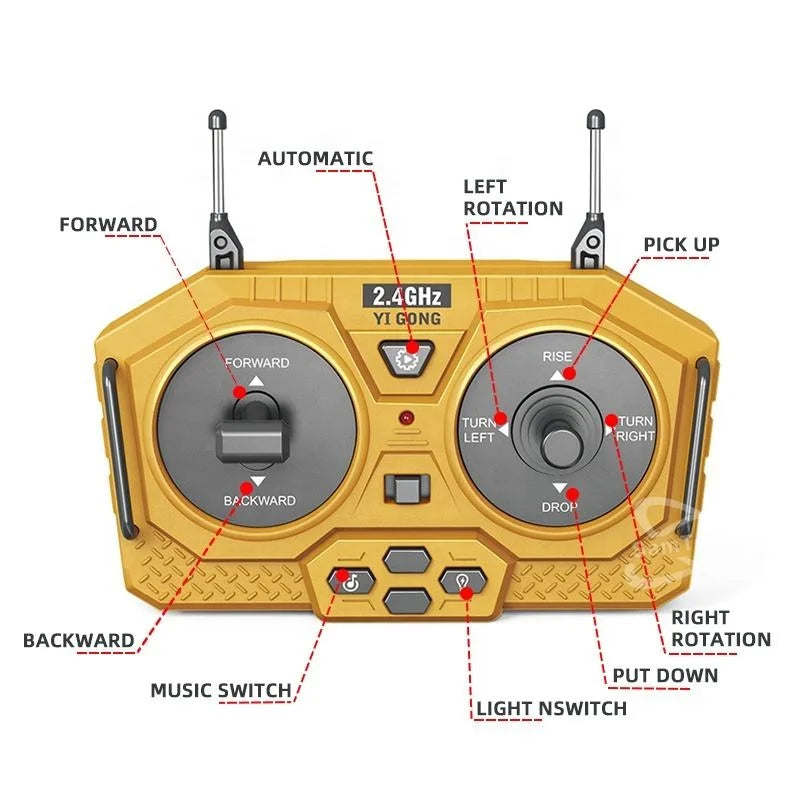 Excavator Dump Truck RC Model Car Toy 2.4G Remote Control