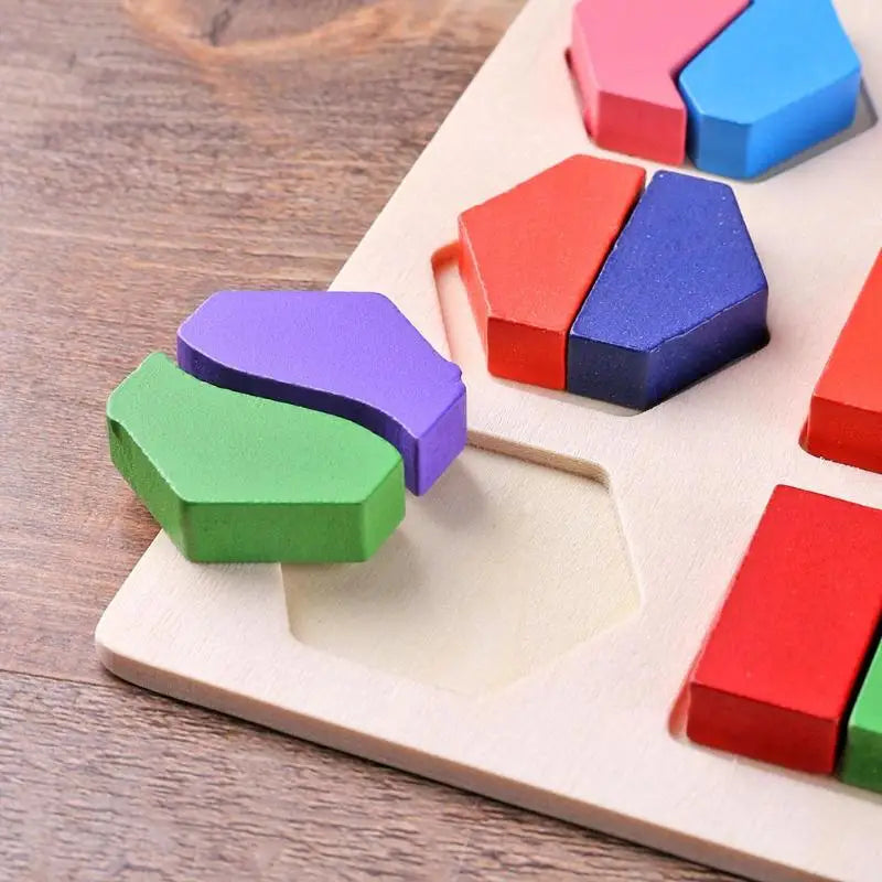 Wooden Geometric Shapes Montessori Puzzle
