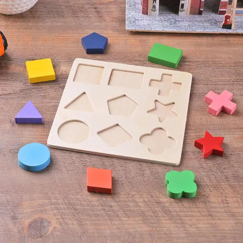 Wooden Geometric Shapes Montessori Puzzle