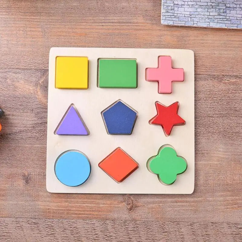 Wooden Geometric Shapes Montessori Puzzle