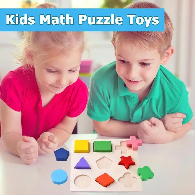 Wooden Geometric Shapes Montessori Puzzle