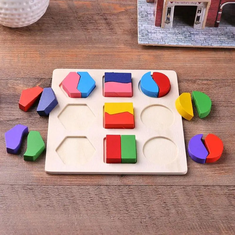 Wooden Geometric Shapes Montessori Puzzle