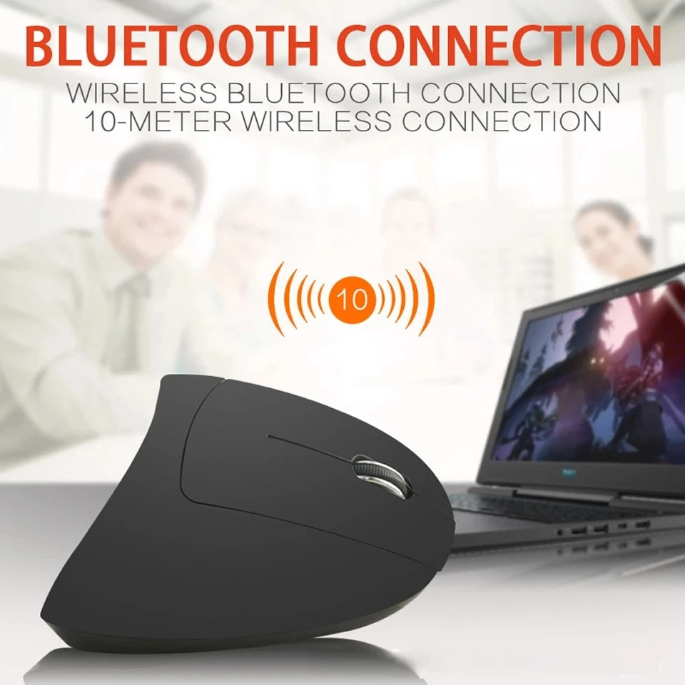 Vertical Wireless USB Mouse Ergonomic Rechargeable Portable