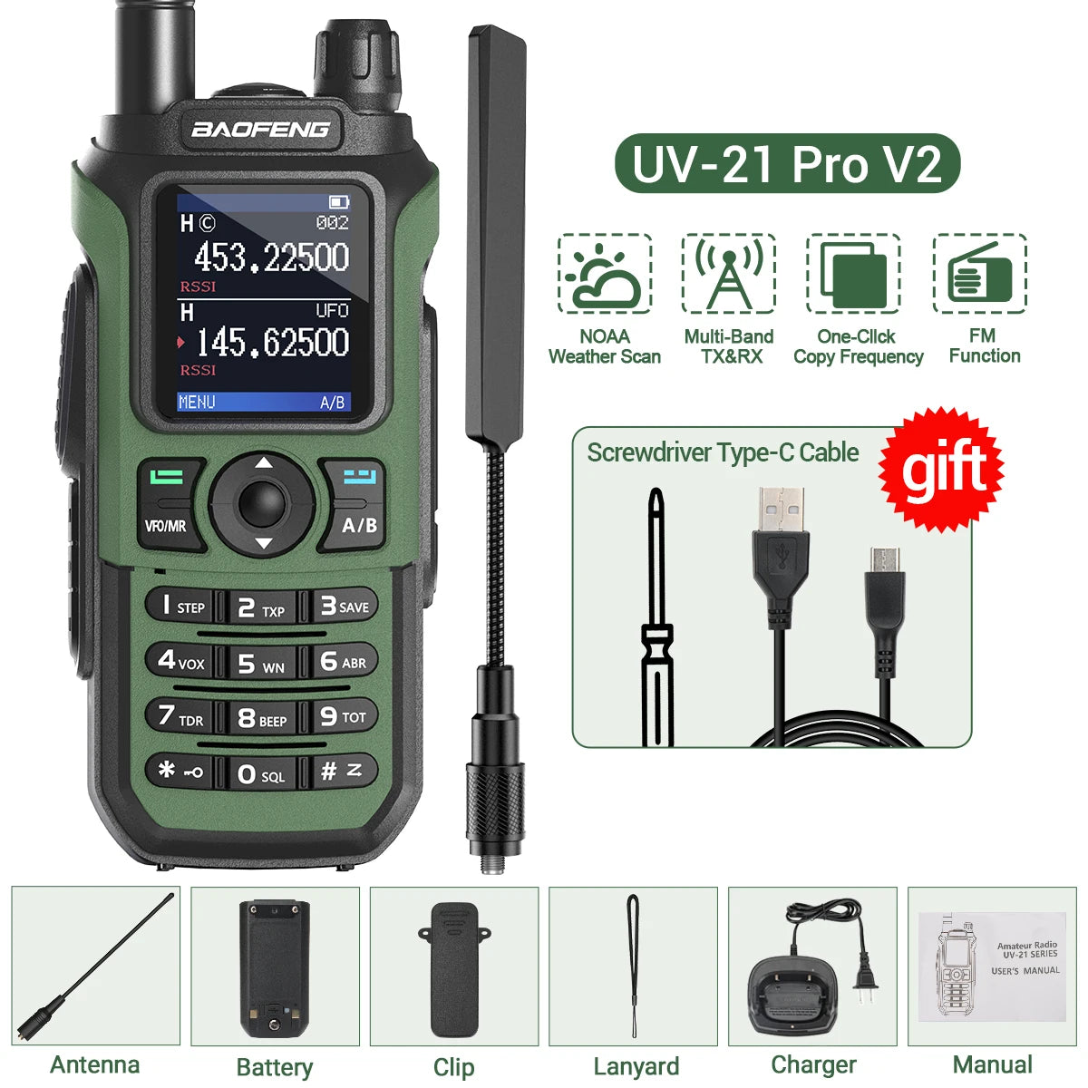 Walkie Talkie 16 KM Baofeng UV 21 Pro