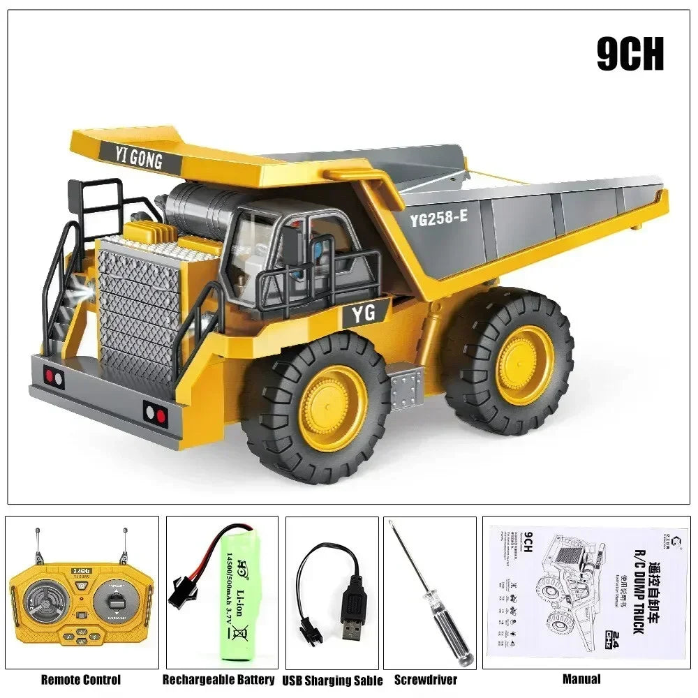 Excavator Dump Truck RC Model Car Toy 2.4G Remote Control
