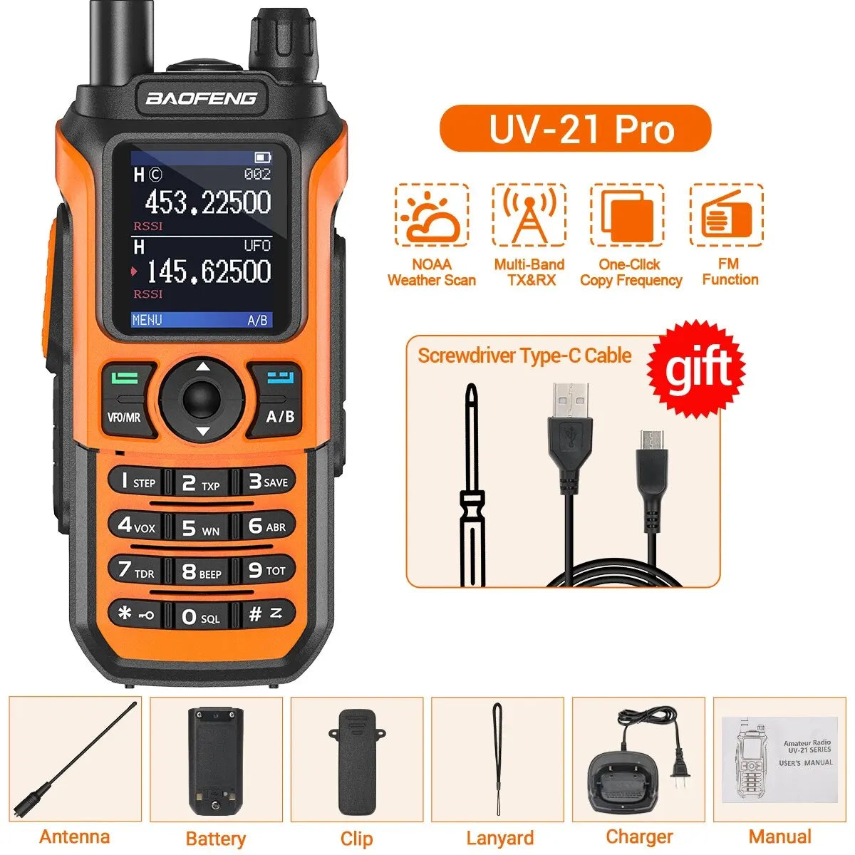 Walkie Talkie 16 KM Baofeng UV 21 Pro