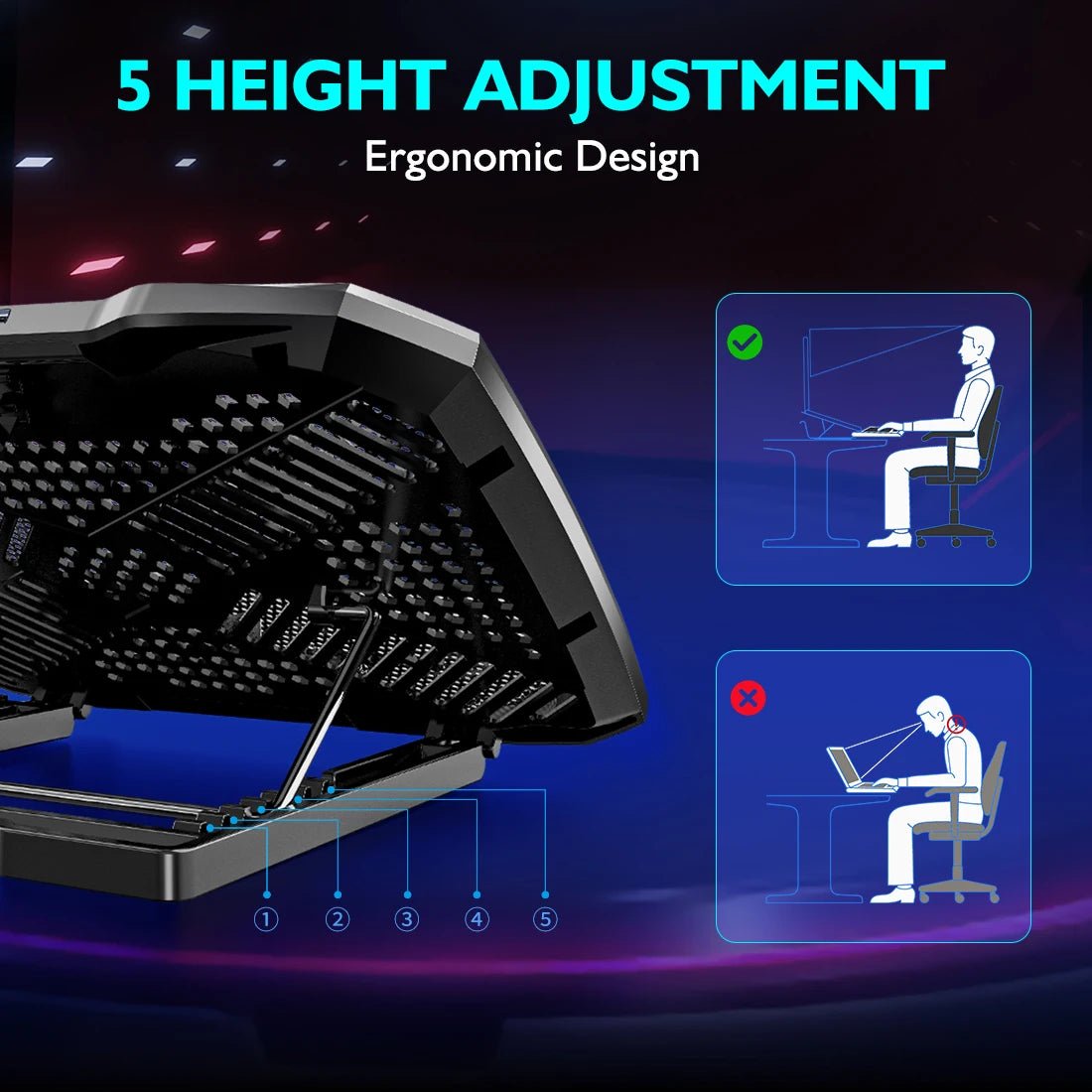 Cooler Stand Laptop Cooling pad for 12-17 Inch
