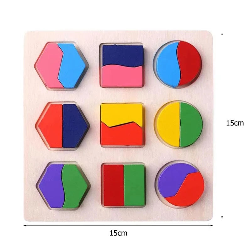 Wooden Geometric Shapes Montessori Puzzle
