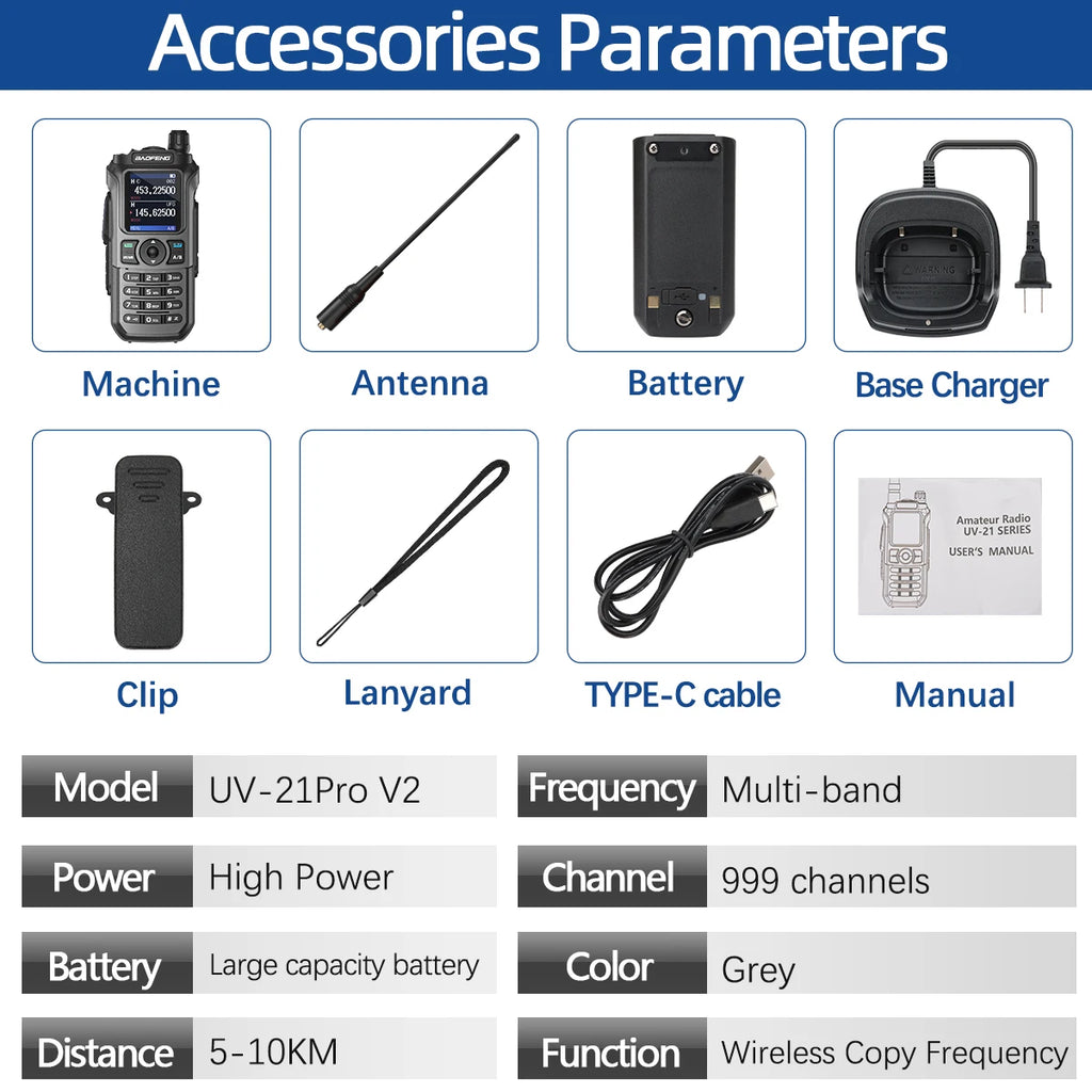 Walkie Talkie 16 KM Baofeng UV 21 Pro