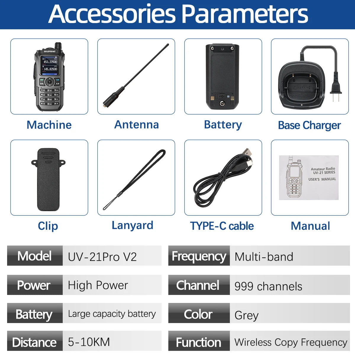 Walkie Talkie 16 KM Baofeng UV 21 Pro