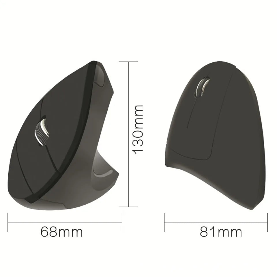 Vertical Wireless USB Mouse Ergonomic Rechargeable Portable