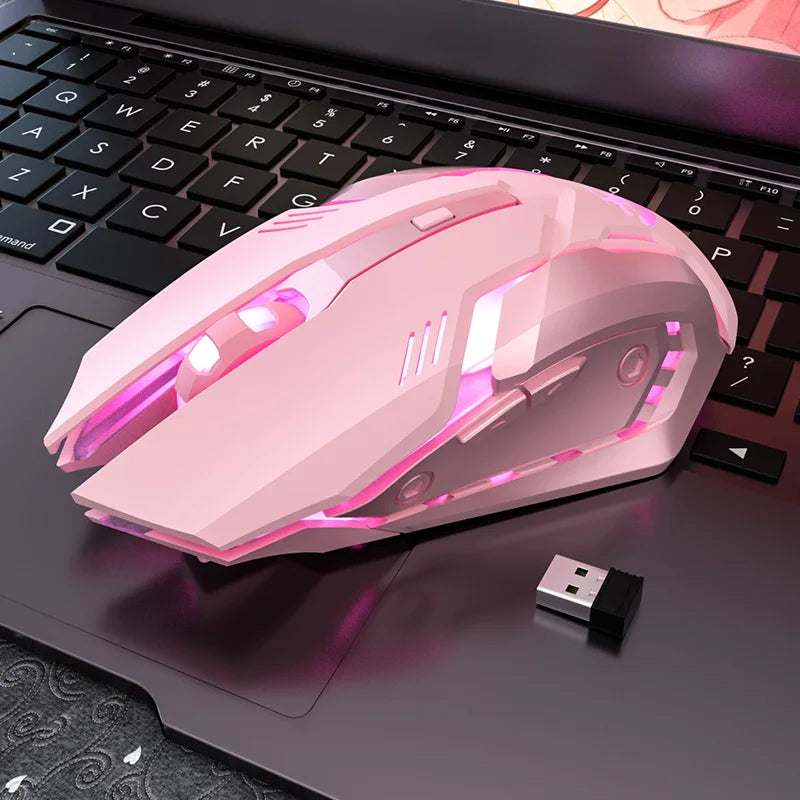 Gaming Mute Mouse Cute RGB Gamer