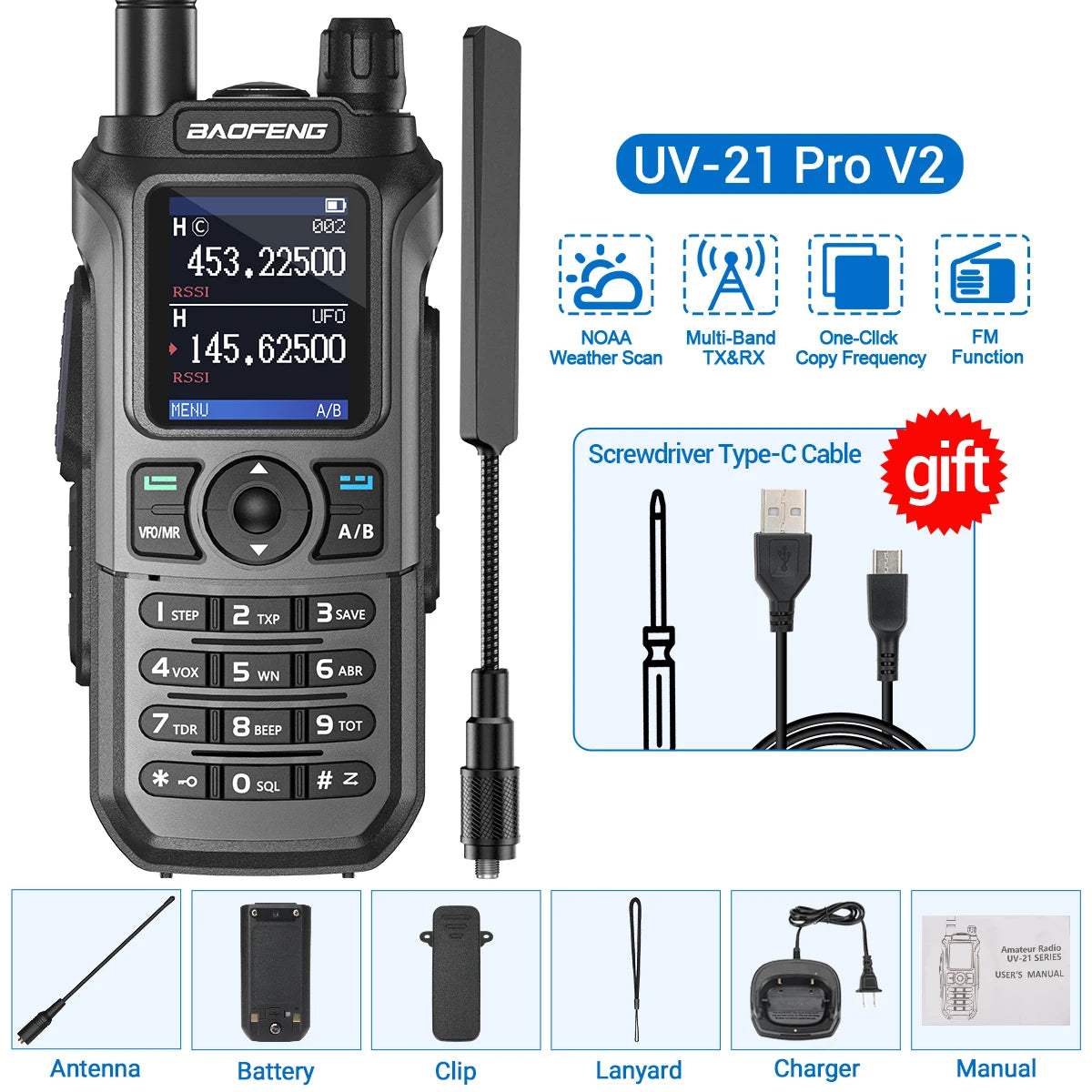 Walkie Talkie 16 KM Baofeng UV 21 Pro