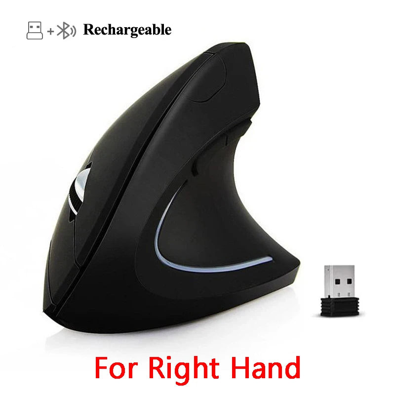 Vertical Wireless USB Mouse Ergonomic Rechargeable Portable