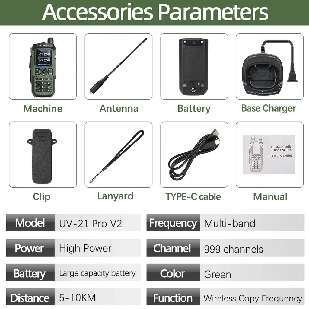 Walkie Talkie 16 KM Baofeng UV 21 Pro