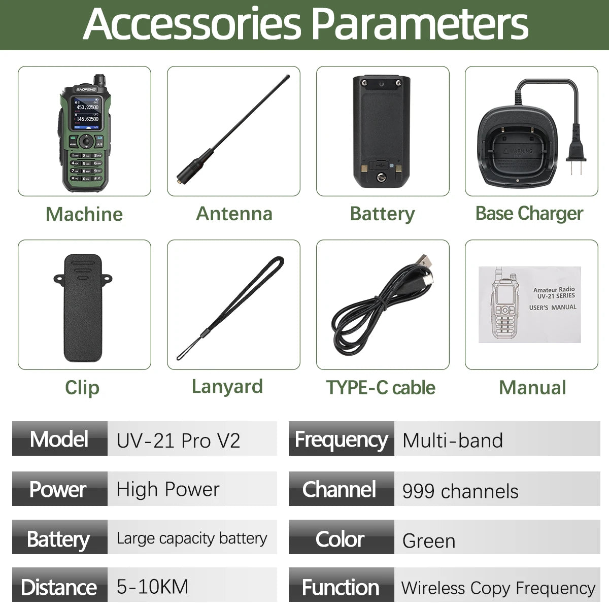 Walkie Talkie 16 KM Baofeng UV 21 Pro