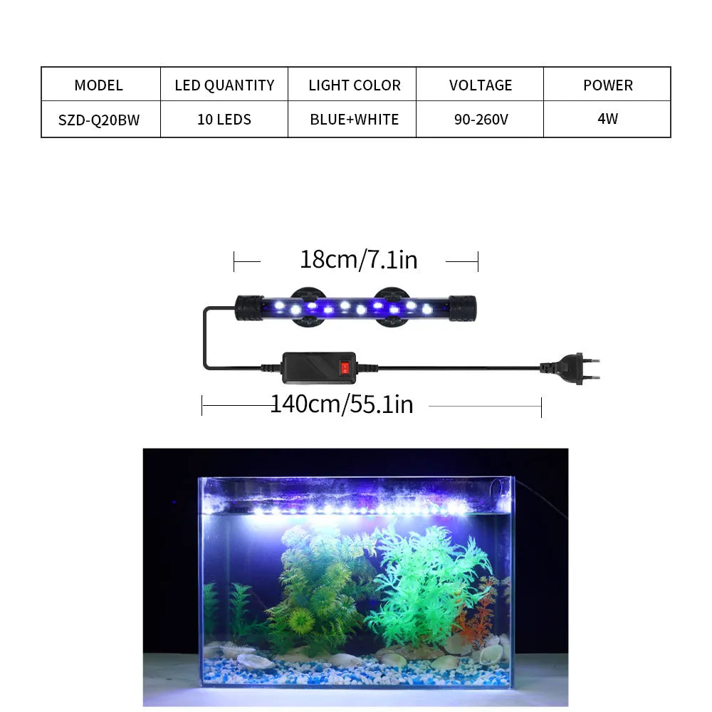 Waterproof Submersible Fish Tank Lamp