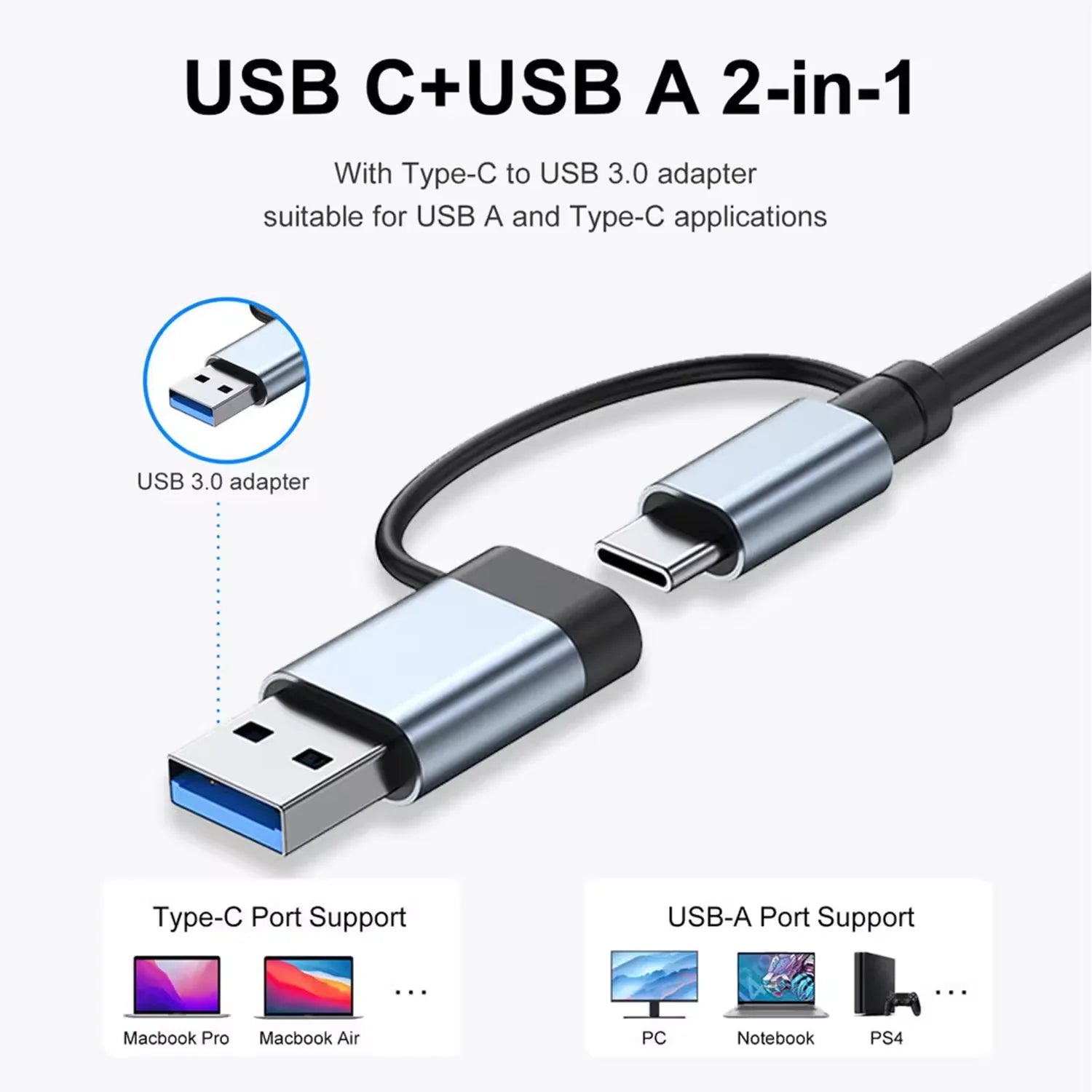 USB C Hub USB Splitter 7 in 1