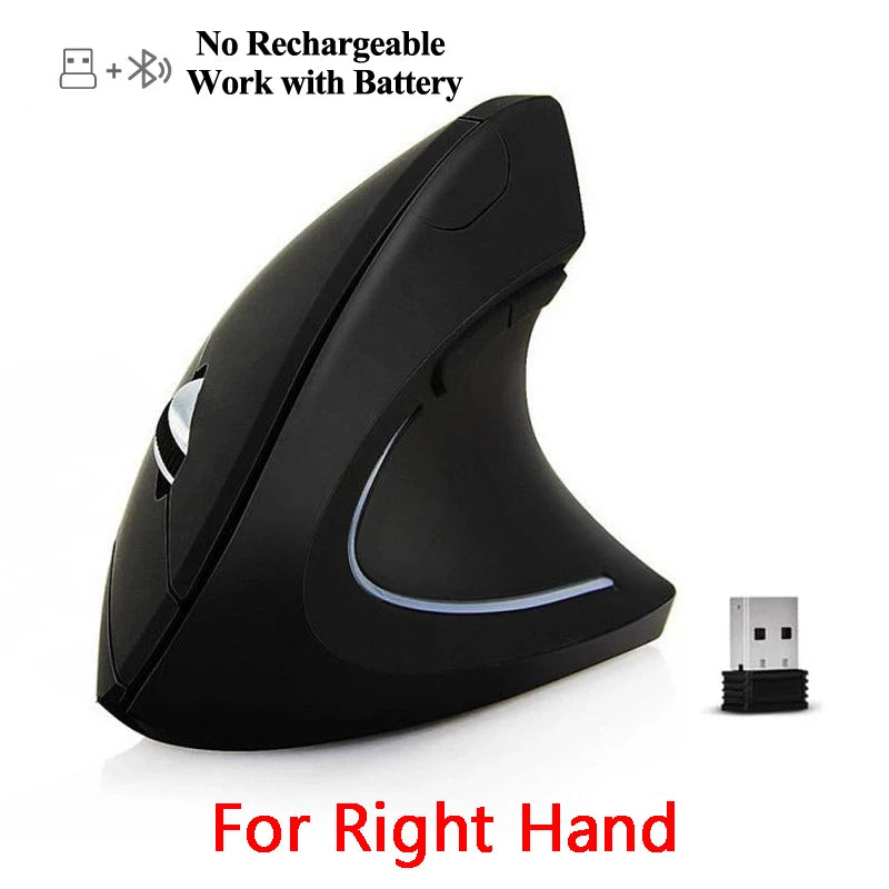 Vertical Wireless USB Mouse Ergonomic Rechargeable Portable