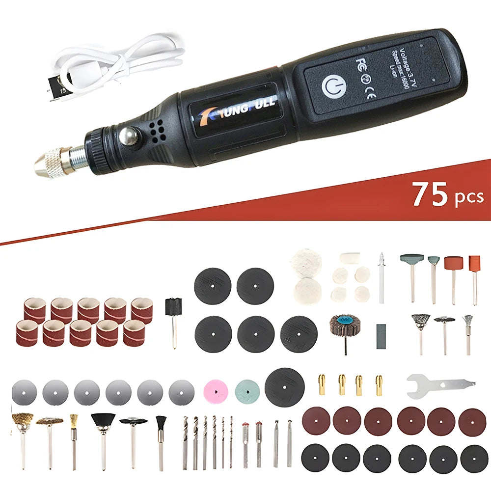 Mini Electric Drill USB Wireless Mini Handheld Drill Rotary Tool