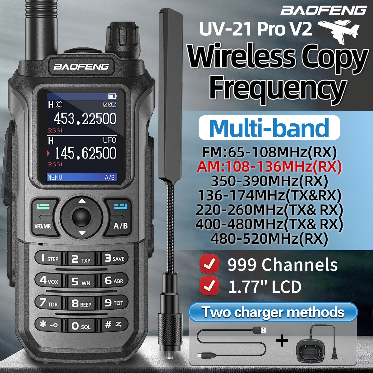 Walkie Talkie 16 KM Baofeng UV 21 Pro
