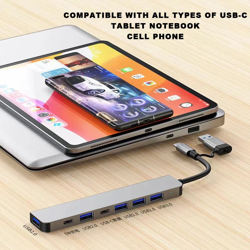USB C Hub USB Splitter 7 in 1