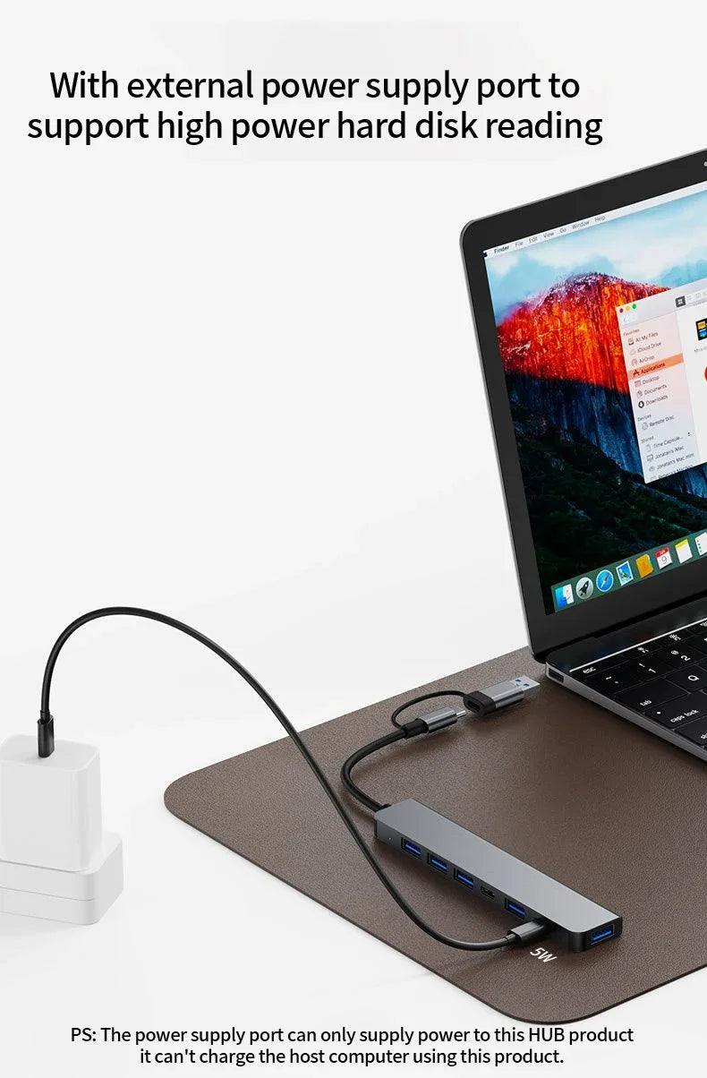 USB C Hub USB Splitter 7 in 1