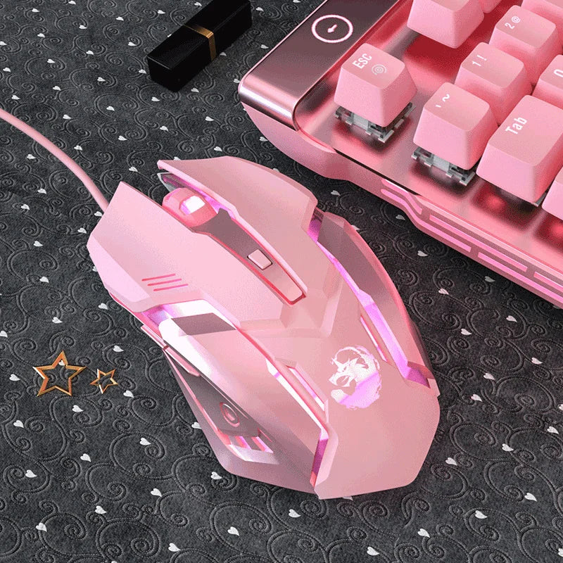Gaming Mute Mouse Cute RGB Gamer