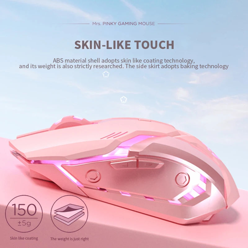 Gaming Mute Mouse Cute RGB Gamer