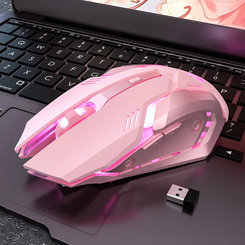 Gaming Mute Mouse Cute RGB Gamer