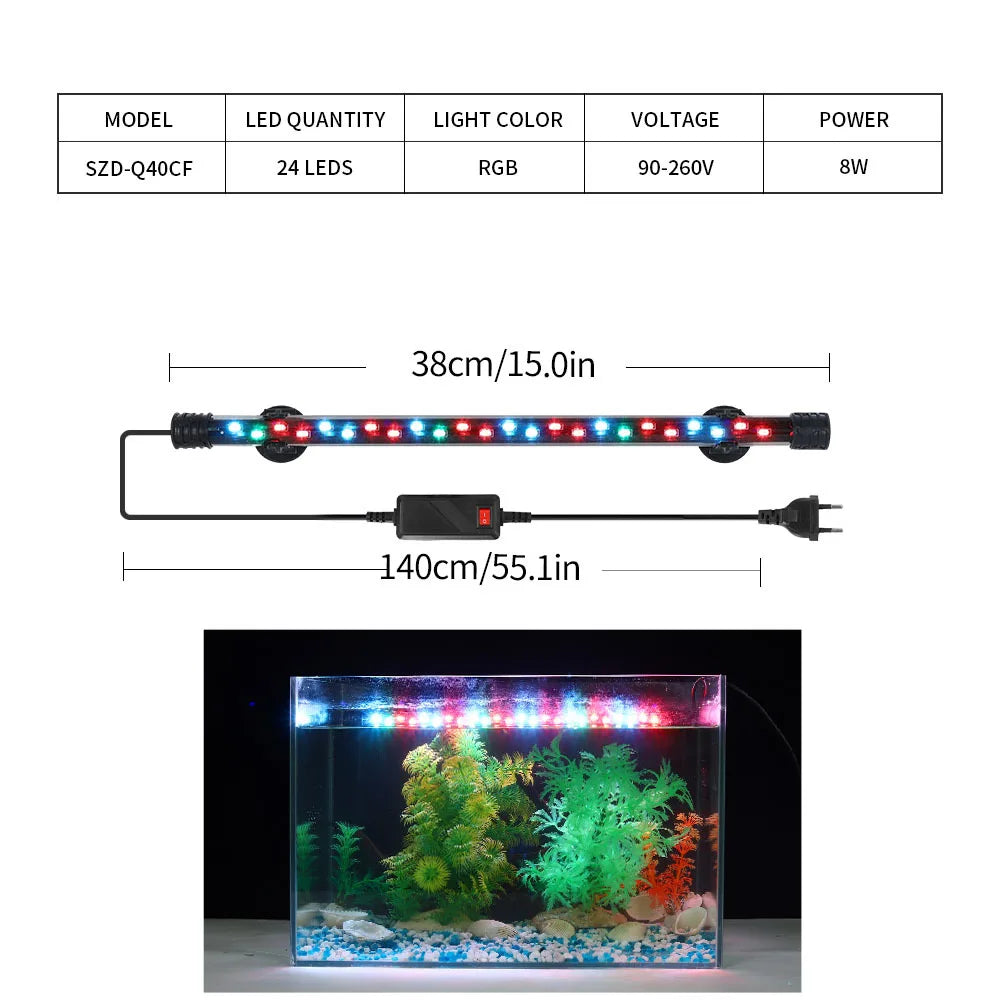 Waterproof Submersible Fish Tank Lamp