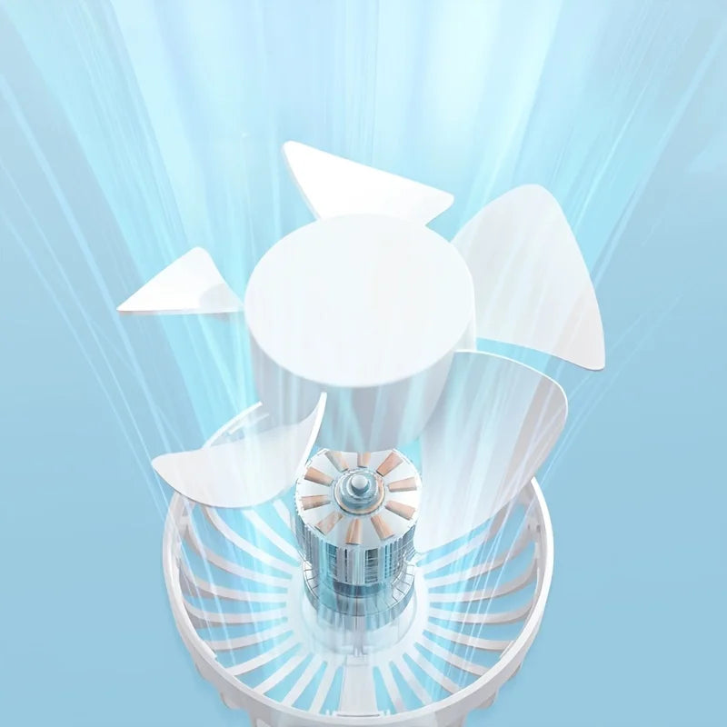 Portable Mini Fan With 6 Speeds LED USB Rechargeable