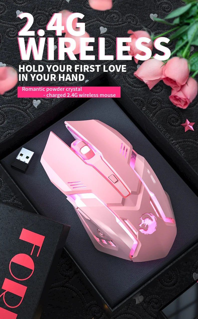 Gaming Mute Mouse Cute RGB Gamer