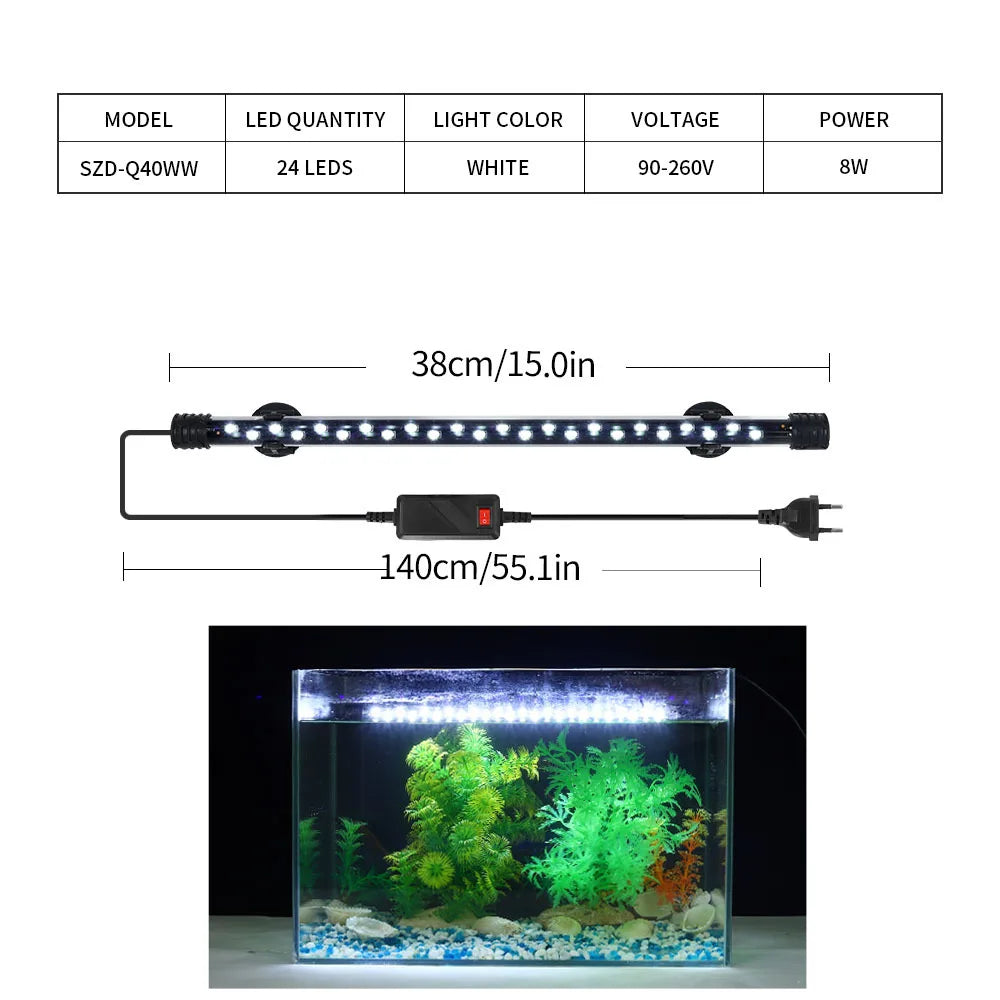 Waterproof Submersible Fish Tank Lamp