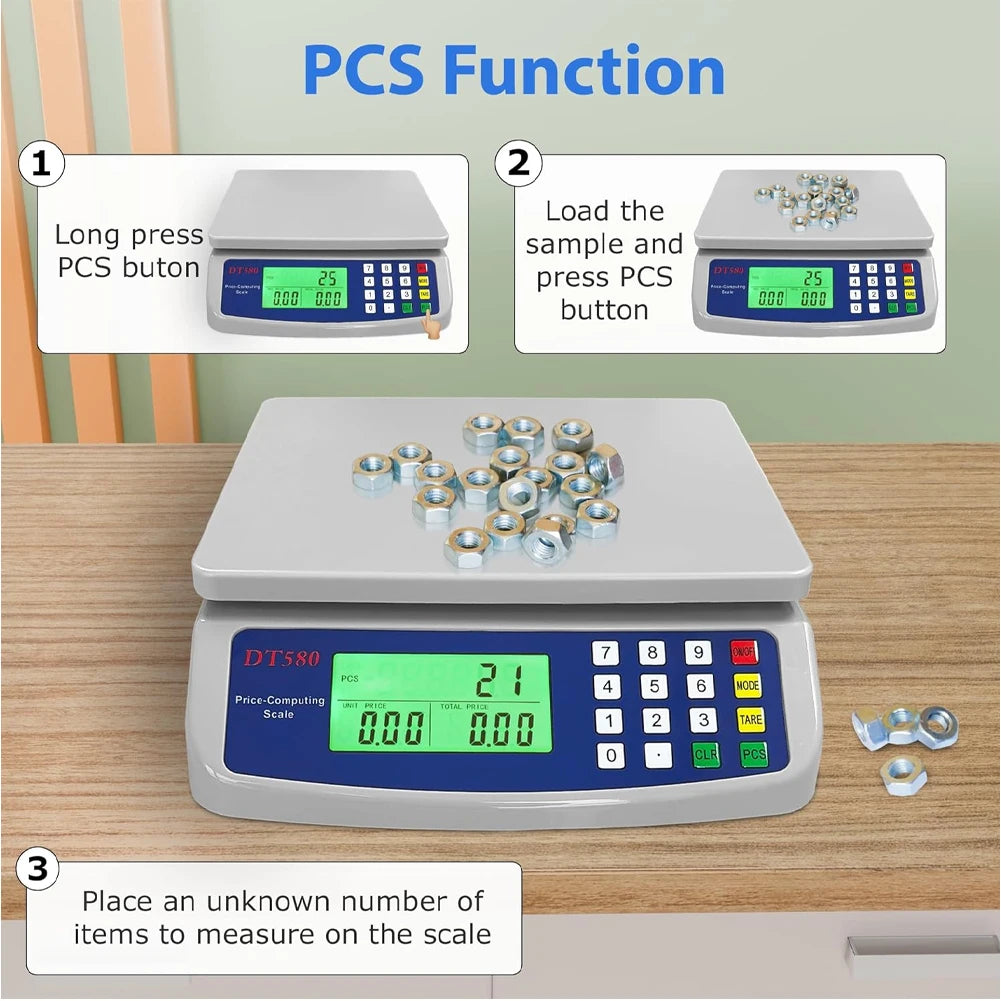 40kg/1g Price Computing Scale LCD Display