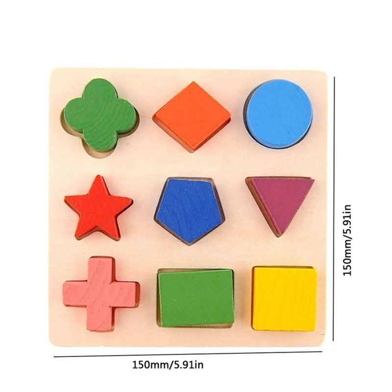 Wooden Geometric Shapes Montessori Puzzle