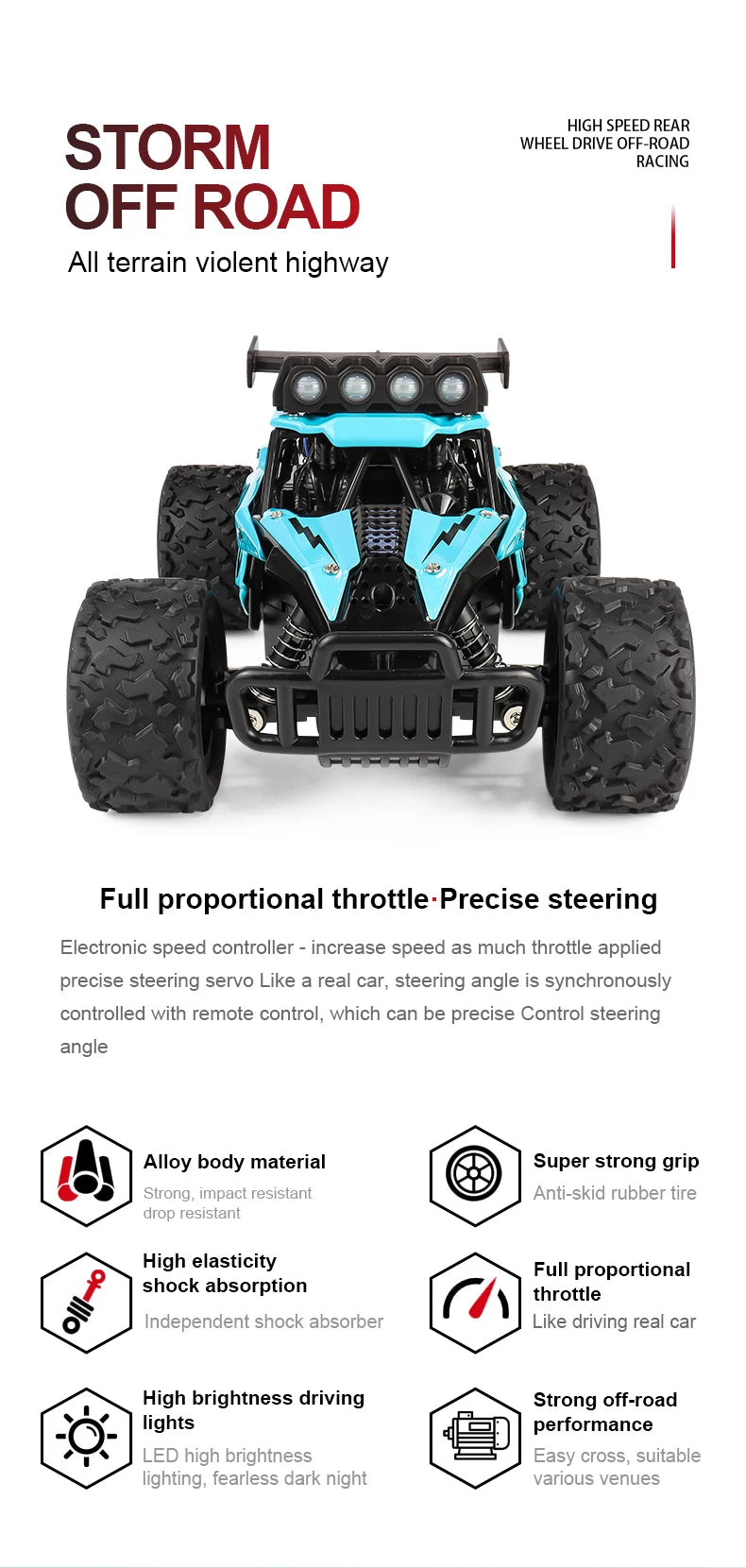Racing Toy Car RC8 2.4GRC Proportional Throttle Alloy Remote Control Car