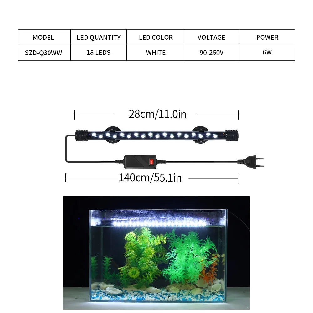 Waterproof Submersible Fish Tank Lamp