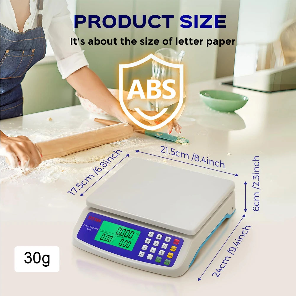 40kg/1g Price Computing Scale LCD Display