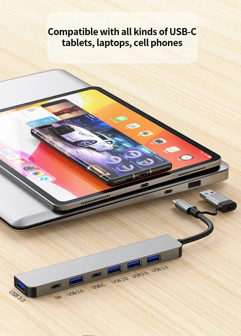 USB C Hub USB Splitter 7 in 1