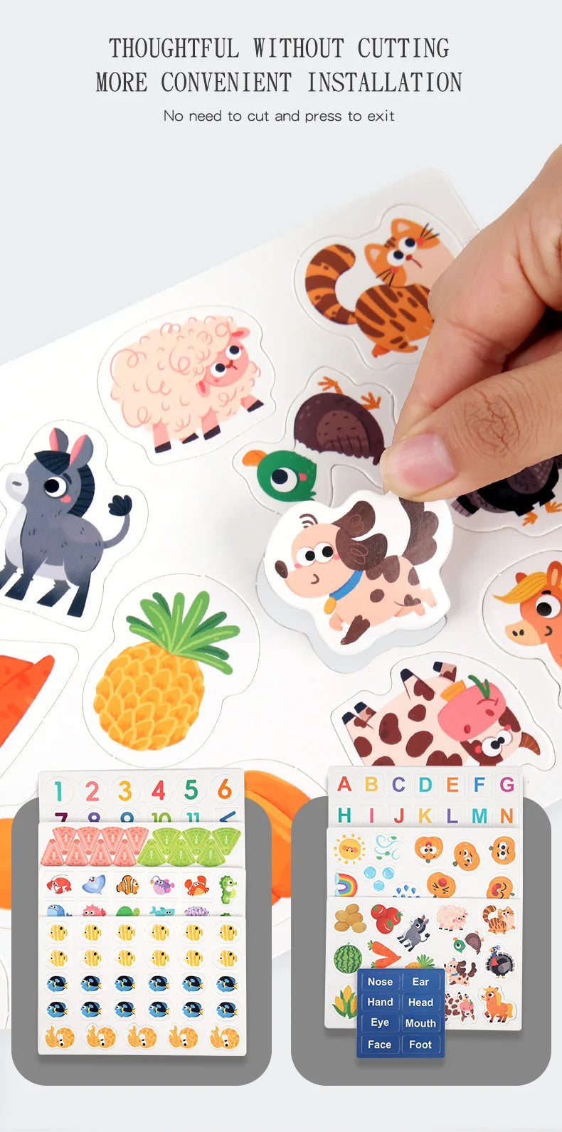 New Montessori Scene Stickers for Children DIY Hand