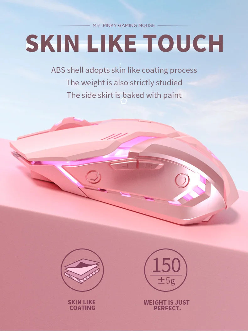 Gaming Mute Mouse Cute RGB Gamer