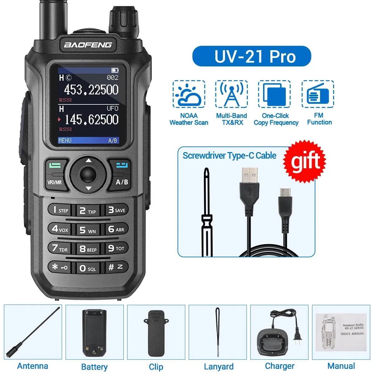 Walkie Talkie 16 KM Baofeng UV 21 Pro