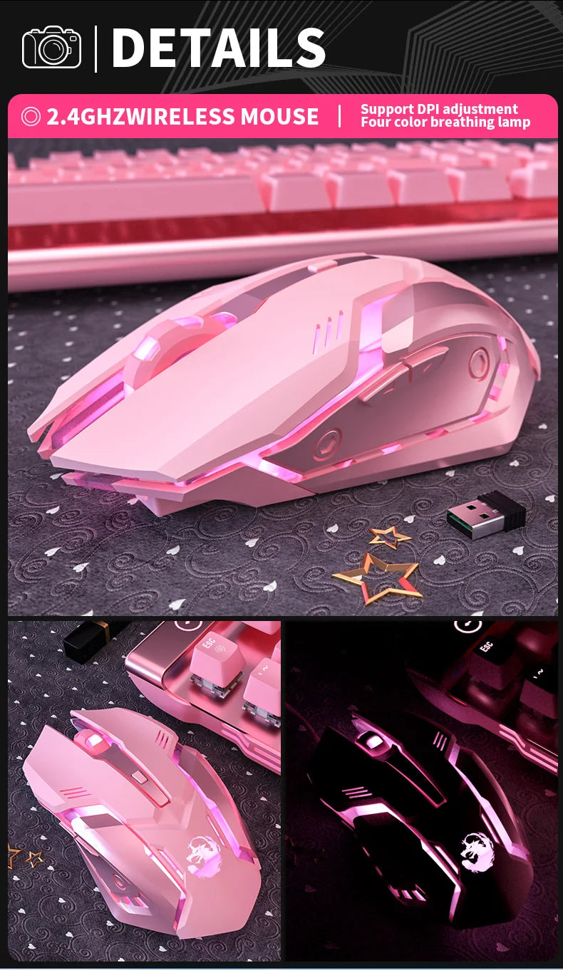 Gaming Mute Mouse Cute RGB Gamer
