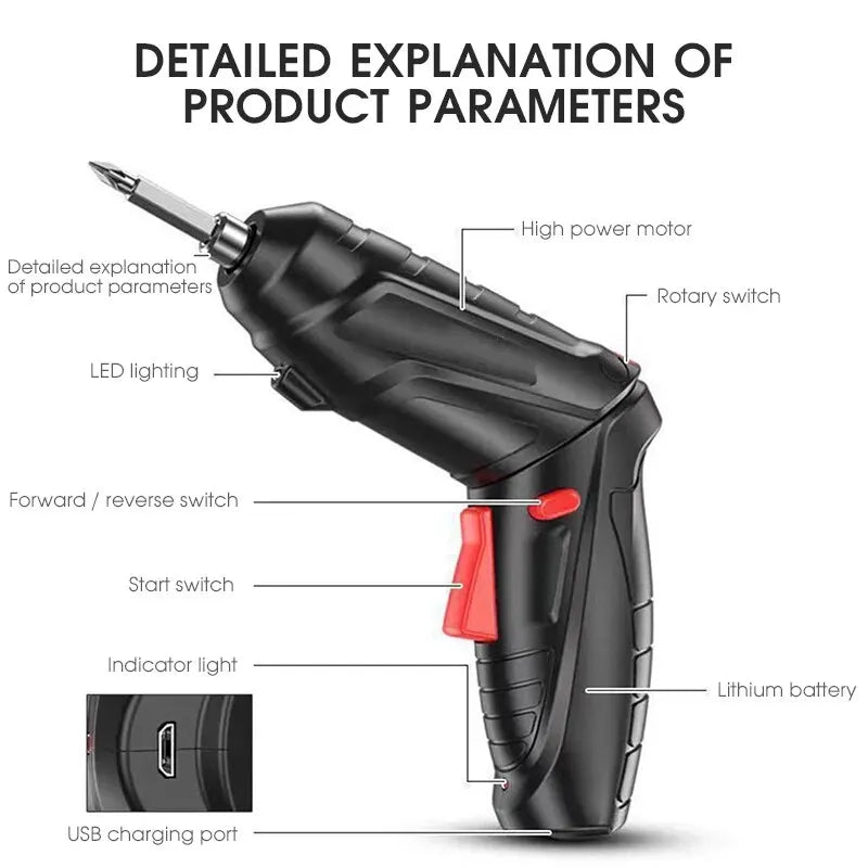 Electric screw driver Mini Household Electric Drill Rotated Cordless Screwdriver
