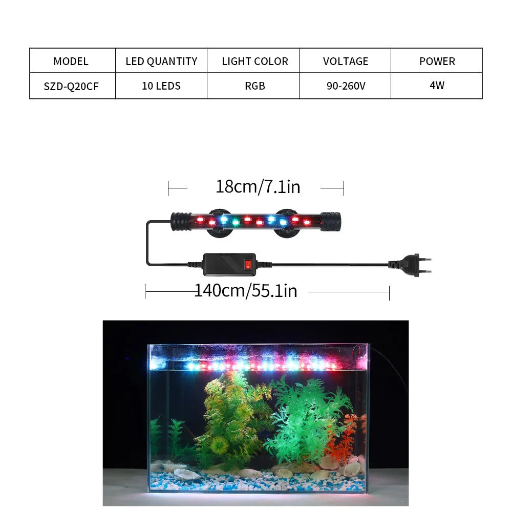 Waterproof Submersible Fish Tank Lamp
