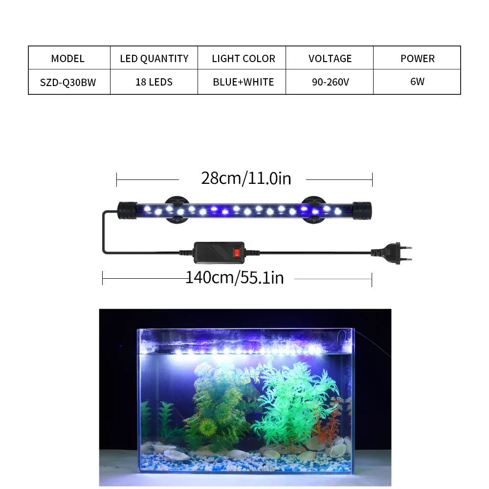 Waterproof Submersible Fish Tank Lamp